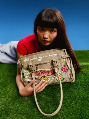 Bershka Torebka Ed Hardy X Bershka Kobieta Khaki