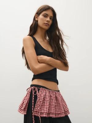 Bershka Torebka Kopertowa Spódnica W Kratę Kobieta Czerwony
