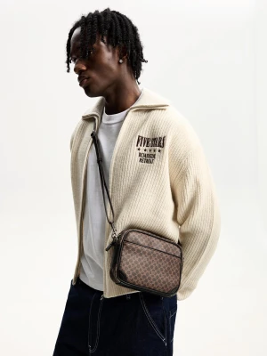 Bershka Torebka Listonoszka W Stylu Retro Z Nadrukiem Mężczyzna Czarny