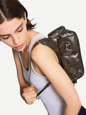 Bershka Torebka Na Ramię Z Wieloma Kieszeniami Kobieta Ciemnoszary