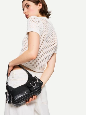 Bershka Torebka Na Ramię Z Wieloma Kieszeniami Kobieta Czarny