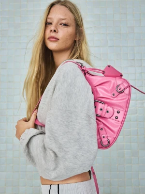 Bershka Torebka Na Ramię Ze Sprzączką Kobieta Różowy