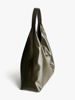 Bershka Torebka Z Efektem Lakieru Kobieta Khaki