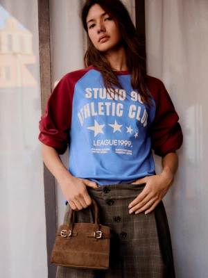 Bershka Torebka Z Efektem Zamszu I Sprzączkami Kobieta Brązowy