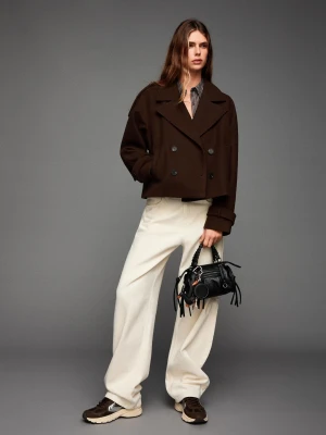 Bershka Trencz Soft Kobieta Brązowy