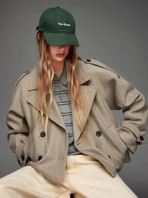 Bershka Trencz Soft Kobieta Zielony