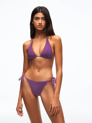 Bershka Trójkątny Top Od Bikini Ze Strassem Kobieta Fioletowy
