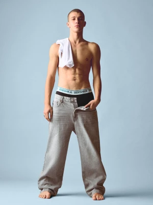 Bershka Trójpak Bokserek Z Nadrukiem W Pasie Mężczyzna Zielony