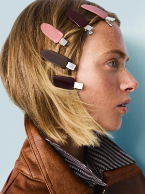 Bershka Trójpak Klipsów Kobieta Różowy