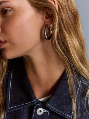 Bershka Trójpak Kolczyków Kół Kobieta Srebrny