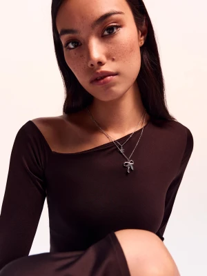 Bershka Trójpak Naszyjników Z Pereł Kobieta Srebrny