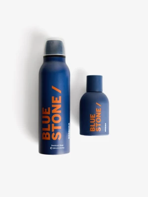 Bershka Woda Toaletowa Blue Stone 50 Ml I Dezodorant 200 Ml. Mężczyzna Ciemnoniebieski