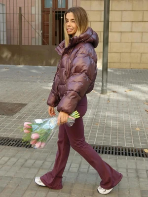 Bershka Wodoodporna Kurtka Pikowana Kobieta Fioletowy