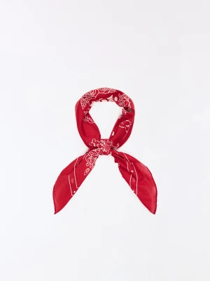 Bershka Wzorzysta Chustka Mężczyzna Czerwony