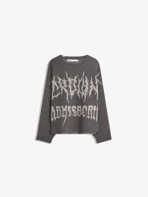 Bershka Żakardowy Krótki Sweter Mężczyzna Szary