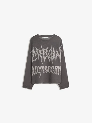 Bershka Żakardowy Krótki Sweter Mężczyzna Szary