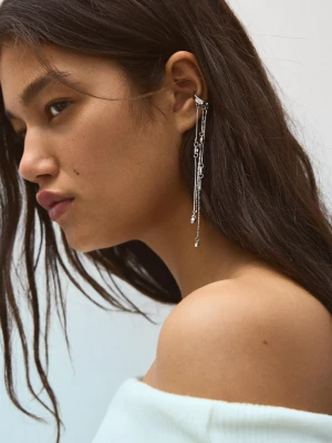 Bershka Zestaw 2 Kolczyków Kaskada Kobieta Srebrny