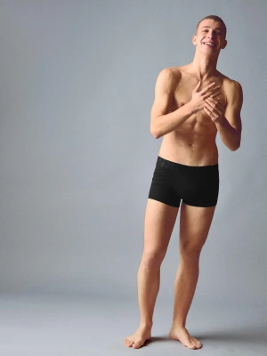 Bershka Zestaw 3 Bokserek Z Szerokim Pasem Mężczyzna Czarny