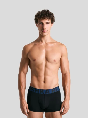 Bershka Zestaw 3 Bokserek Z Szerokim Pasem Mężczyzna Niebieski