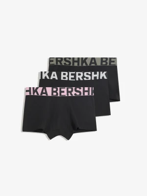 Bershka Zestaw 3 Bokserek Z Szerokim Pasem Mężczyzna Różowy