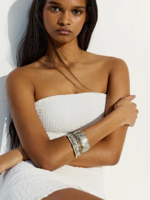 Bershka Zestaw 3 Bransoletek Boho Kobieta Srebrny