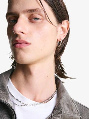 Bershka Zestaw 3 Par Kolczyków Mężczyzna Srebrny