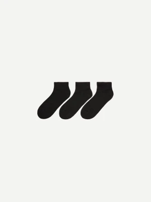 Bershka Zestaw 3 Par Sportowych Skarpet Do Kostki Mężczyzna Czarny