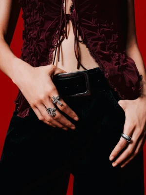 Bershka Zestaw 3 Pierścionków Kobieta Srebrny