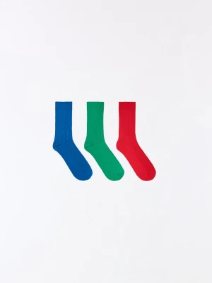 Bershka Zestaw 3 Skarpetek W Kolorze Mężczyzna Czerwony