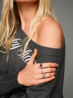 Bershka Zestaw 6 Pierścionków Kobieta Srebrny