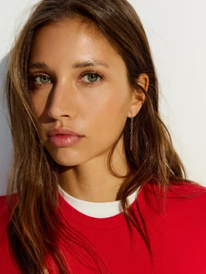 Bershka Zestaw Kolczyków Mix Kobieta Złoty