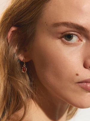 Bershka Zestaw Kolczyków W Kształcie Słońca Kobieta Złoty