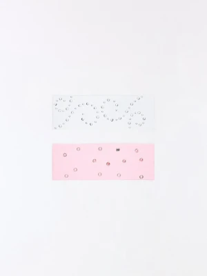 Bershka Zestaw Opasek Do Włosów Z Ćwiekami Kobieta Kremowy