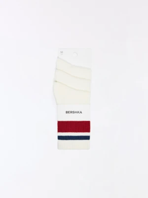 Bershka Zestaw Skarpetek Retro Mężczyzna Biały