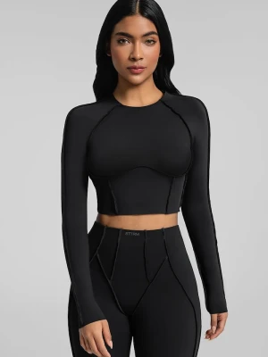 BetterMe longsleeve do jogi damski Contour Stitch Long czarny