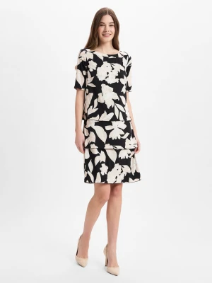 Betty Barclay Sukienka damska Kobiety czarny|beżowy|biały wzorzysty,
