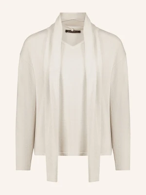 Betty Barclay Sweter Z Błyszczącą Przędzą I Odpinanym Szalem beige SREBRNY