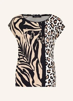 Betty Barclay T-Shirt Z Mieszanki Materiałów Z Ozdobnymi Kamykami schwarz