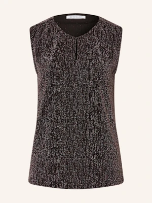 Betty&Co Bluzka Bez Rękawów Z Błyszczącą Przędzą schwarz