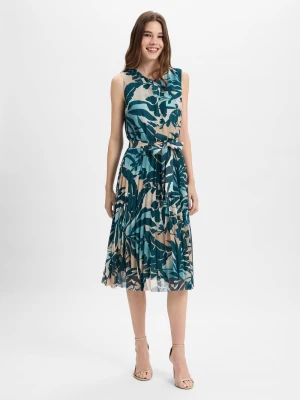 Betty & Co Letnia sukienka damska Kobiety zielony wzorzysty,