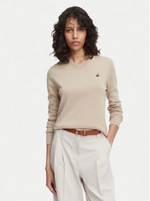 Beverly Hills Polo Club Sweter P-SS26W-M536563 Beżowy Regular Fit