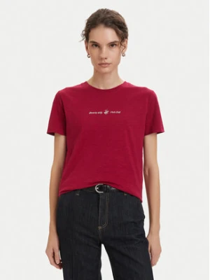Beverly Hills Polo Club T-Shirt P-SS26W-TS6510 Bordowy Regular Fit