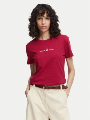 Beverly Hills Polo Club T-Shirt P-SS26W-TS6510 Bordowy Regular Fit