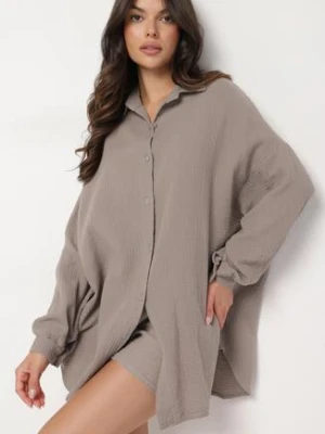 Beżowa Bawełniana Koszula Muślinowa Atelora jumelle