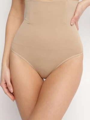 Beżowa Bielizna Modelująca Majtki Figi z Wysokim Stanem Nilvia love magnolia