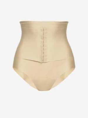 Beżowa Bielizna modelująca Majtki Figi z Wysokim Stanem Saletia aosi rose