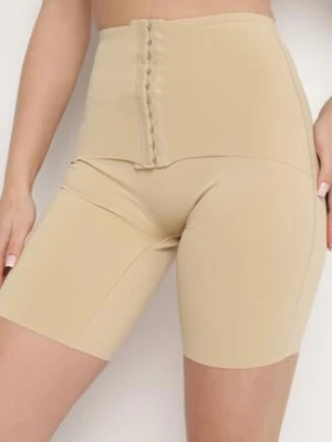 Beżowa Bielizna modelująca Majtki Szorty z Wysokim Stanem Lirazelle aosi rose
