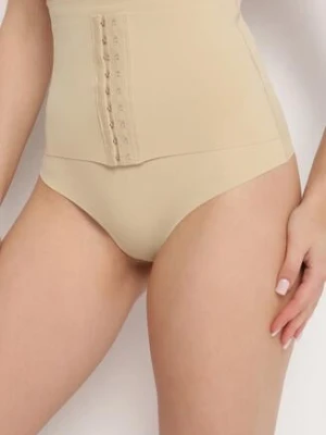 Beżowa Bielizna modelująca Majtki z Wysokim Stanem Efroneira aosi rose