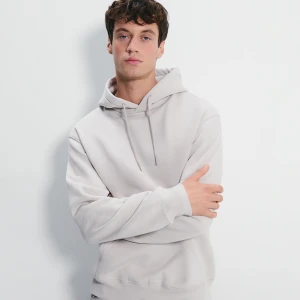 Beżowa bluza basic regular fit z kapturem House