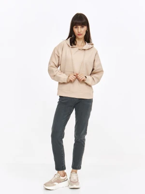 Beżowa bluza basic z kapturem Top Secret